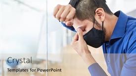  Presentation with face mask - Audience pleasing presentation theme consisting of business-man-with-face-mask backdrop and a lemonade colored foreground