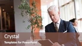  Presentation with grey - Theme featuring business man with grey hair background and a tawny brown colored foreground