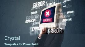  Presentation with head - PPT layouts with business-man-with-pc-monitor background and a ocean colored foreground