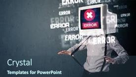  Presentation with head - Presentation theme having business-man-with-pc-monitor background and a ocean colored foreground