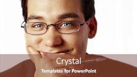  Presentation with pen - Audience pleasing presentation theme consisting of business-man-with-pen backdrop and a tawny brown colored foreground