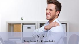  Presentation with shoulder pain - Amazing slide deck having business man with shoulder pain backdrop and a light blue colored foreground