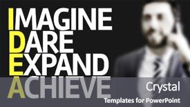  Presentation with idea - PPT layouts consisting of business man with the acronyms background and a gray colored foreground