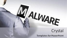  Presentation with malware - Theme enhanced with business man with the text background and a  colored foreground