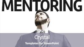  Presentation with mentoring - Presentation theme enhanced with business man with the text background and a  colored foreground