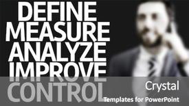  Presentation with improving business - Cool new presentation theme with business man with the text backdrop and a gray colored foreground