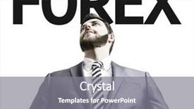  Presentation with forex - Presentation theme having business man with the text forex in a concept image background and a gray colored foreground