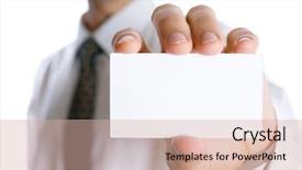  Presentation with business card - Beautiful presentation featuring business man with visiting card backdrop and a  colored foreground