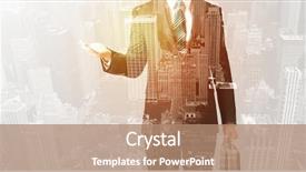  Presentation with color - Slide deck enhanced with business man with warm color background and a coral colored foreground