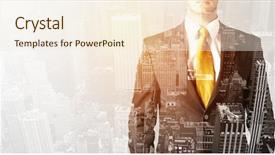  Presentation with color - Slide deck enhanced with business man with warm color background and a cream colored foreground