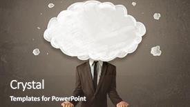  Presentation with cloud - Audience pleasing slide deck consisting of business man with white cloud backdrop and a tawny brown colored foreground