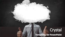  Presentation with business intelligence white robotic arm - PPT theme having sky soft focus closeup agriculture background and a ocean colored foreground