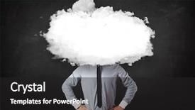  Presentation with cloud - Beautiful PPT theme featuring business man with white cloud backdrop and a dark gray colored foreground