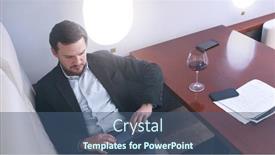  Presentation with business jet - Presentation enhanced with business-man-working-comfortably background and a ocean colored foreground