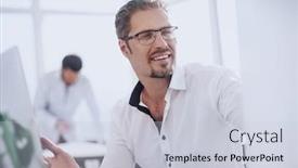  Presentation with personal - PPT layouts having business-man-working background and a lemonade colored foreground