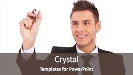  Presentation with marker - Presentation having business man writing with marker background and a tawny brown colored foreground