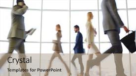  Presentation with working - Audience pleasing presentation design consisting of business manager - white collar workers going down backdrop and a coral colored foreground