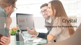  Presentation with managers - PPT layouts enhanced with  background and a  colored foreground