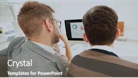  Presentation with managers - PPT theme having  background and a  colored foreground