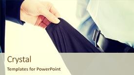  Presentation with trousers - Slide deck with business man's empty pocket background and a cream colored foreground
