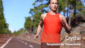  Presentation with running - Theme featuring business marathon - sprinting runner man running background and a red colored foreground