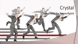  Presentation with marathon - Beautiful slides featuring business marathon collage backdrop and a white colored foreground