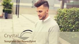  Presentation with mass media - Amazing presentation theme having business-mass-media-and-people backdrop and a soft green colored foreground