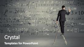  Presentation with elegant - Theme having math business - businessman in elegant suit standing background and a gray colored foreground