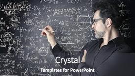  Presentation with maths project - Beautiful theme featuring maths project - professor writing calculation backdrop and a dark gray colored foreground