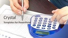  Presentation with business mathematics - Cool new presentation with business mathematics - doing calculations backdrop and a light gray colored foreground