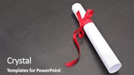  Presentation with diploma - Beautiful presentation theme featuring business mba - chalkboard with a diploma backdrop and a gray colored foreground