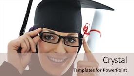  Presentation with arabic countries - Theme having business mba - happy graduate arabic muslim student background and a coral colored foreground