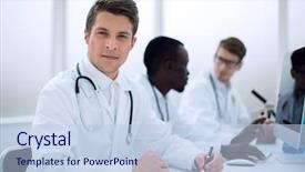  Presentation with medical journal - Audience pleasing slide set consisting of data in the laboratory journal backdrop and a light blue colored foreground