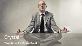  Presentation with bald - Slides having bald businessman meditating background and a gray colored foreground