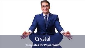  Presentation with floor inspection - Colorful presentation theme enhanced with businessman meditating on the floor backdrop and a navy blue colored foreground