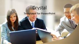  Presentation with meeting - PPT theme featuring basket full of red juicy apples scattered in a grass in autumn garden background and a coral colored foreground