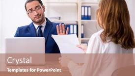  Presentation with meeting - Colorful slides enhanced with business-meeting-between-businessman backdrop and a coral colored foreground