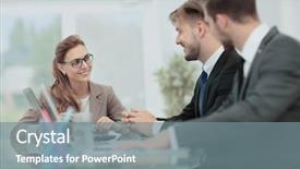  Presentation with focus - Beautiful presentation theme featuring business meeting focus on beautifull backdrop and a  colored foreground