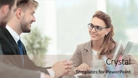  Presentation with focus - Slide deck having business meeting focus on beautifull background and a  colored foreground