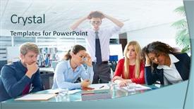  Presentation with bad - Presentation theme with business meeting sad expression bad background and a sky blue colored foreground