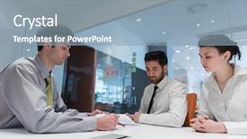  Presentation with life insurance - Cool new presentation theme with business meeting with life insurance backdrop and a  colored foreground