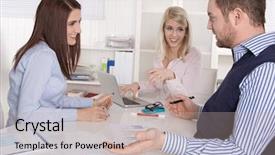  Presentation with meeting table - Audience pleasing slides consisting of meeting young academics and controller backdrop and a mint green colored foreground