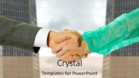  Presentation with shake hand - Audience pleasing PPT layouts consisting of business men and doctor hand backdrop and a  colored foreground
