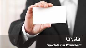  Presentation with business card - Cool new presentation with business men hand holding white backdrop and a dark gray colored foreground