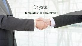  Presentation with hand shake office - PPT layouts enhanced with business-men-hand-shake background and a sky blue colored foreground