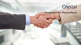  Presentation with hand shake office - Beautiful slides featuring business men hand shake backdrop and a  colored foreground