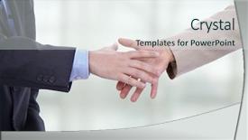 Presentation with merger - Colorful PPT layouts enhanced with business men hand shake backdrop and a sky blue colored foreground