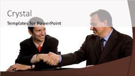  Presentation with shaking hands - Audience pleasing PPT theme consisting of business-men-shaking-hands-isolated backdrop and a white colored foreground