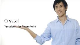  Presentation with show - Audience pleasing PPT layouts consisting of business men show his presentation backdrop and a  colored foreground