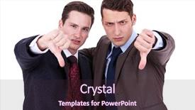  Presentation with two men on a judo - PPT layouts consisting of business men with thumb down background and a wine colored foreground